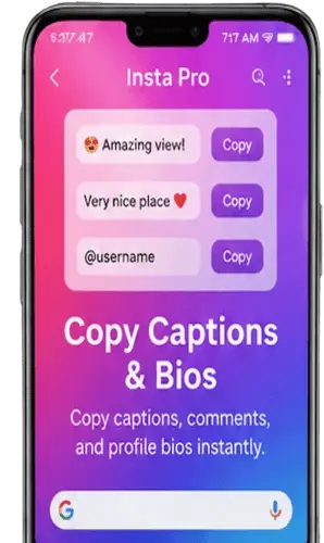Copy Caption and Comment Feature